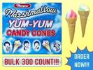 Marpro Yum Yum Marshmallow Candy Cones 300ct Bulk Box